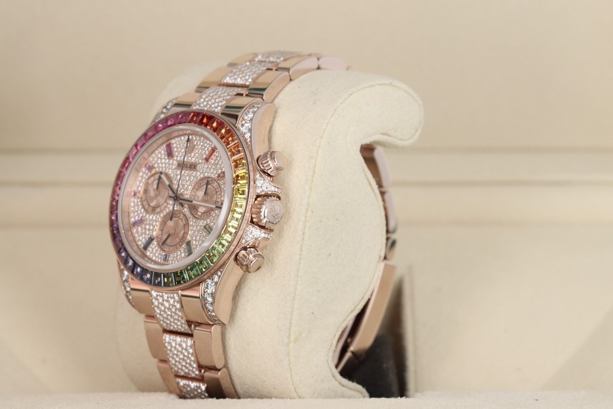 KE-NON Ver.8.7 ローズゴールド Rolex Cosmograph Rainbow Daytona All Pave Diamond 18kt Rose Gold