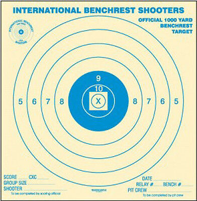 (12) IBS 1000 Yard BR Bench Rest Target, Printed in Blue, 42" x 42 ...