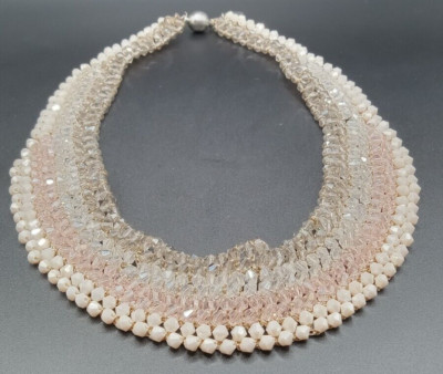 Rush By Denis & Charles Champagne Crystal Collar Necklace Choker 16''