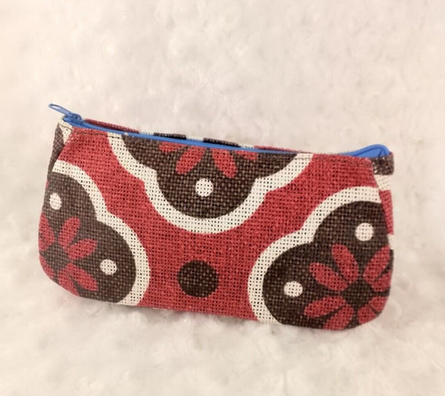 Made Of Paper Brand Burlap Feel Cosmetic Bag Make Up Pouch Storage Zip E4-1683