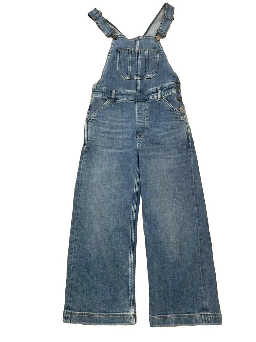 FatFace Bib and Brace Wide leg Clayton Denim Blue Dungarees