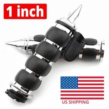 2X Chrome Spike Hand Grips 1 Inch for Honda Shadow Spirit 750 1100 VTX 1300 1800