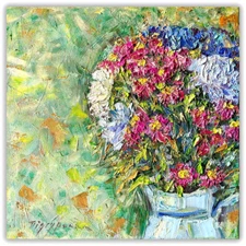 Original Oil Painting Floral Wall Art Textured Flower Canvas Handmade Artwork