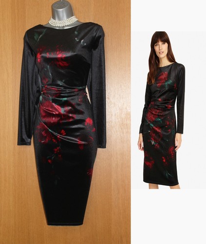 Phase Eight Black Fenella Print Velvet 
