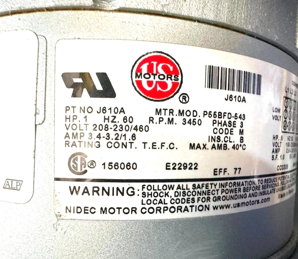 Sopladores Regenerativos Pentair Sweetwater 220Vac 3 Fases, Modelo S43-C Foto 3 de 4