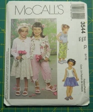 McCalls 3544 Pattern Sz 6-7-8 Uncut Girl Cardigan Top Pullup Pant Skirt Knit