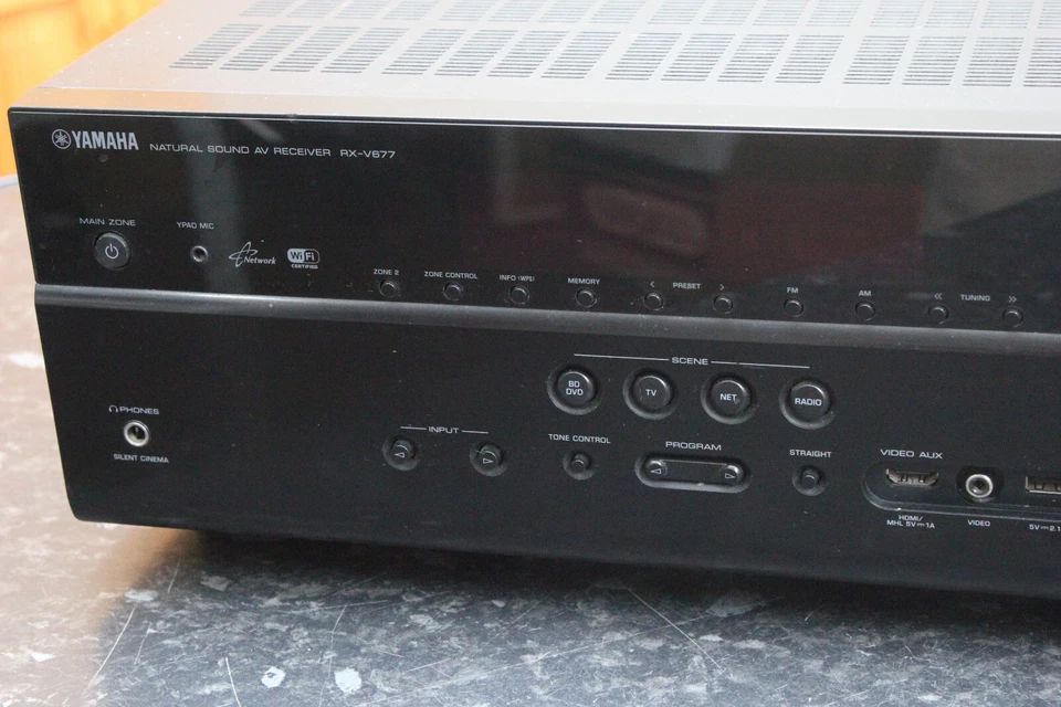 Yamaha RX-V677 7.2 AV Receiver 4K Pass WiFi HDMI USB Z2 DTS TESTED WORKING - Image 3 of 4