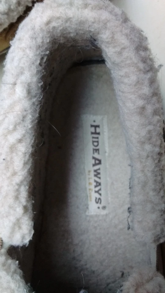 L.B. Evans Hideaways Marrón Gamuza Sin Cordones Botín Zapatillas Interior Hombre Zapato 9M 42 Foto 3 de 4