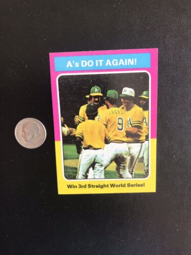 1975 TOPPS MINI #466 REGGIE JACKSON “A’s DO IT AGAIN”— SHARP💥*** (wph)