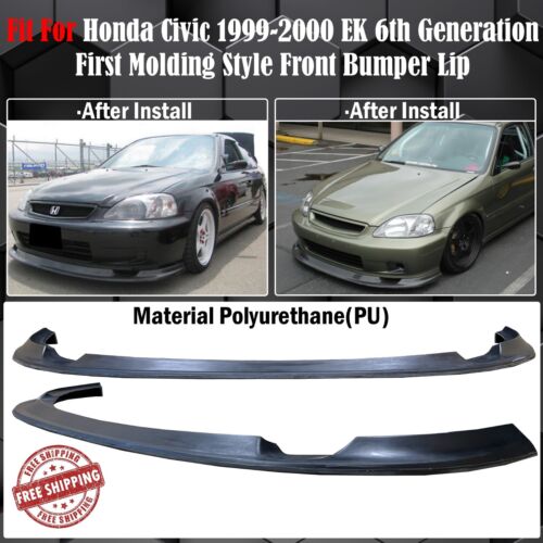Fits 99-00 Honda Civic EK JDM First Molding Style Front Bumper Lip Spoiler PU