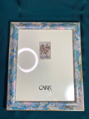 Vintage CARR Picture Frame Gold Gilded Blue, Pink Floral Wood Holds 8”x10” Great - Picture 19 of 20