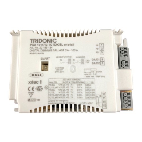 Balastro electrónico regulable Tridonic PCA 1x11/13 TC EXCEL one4all DALI 22185134 - Imagen 2 de 3