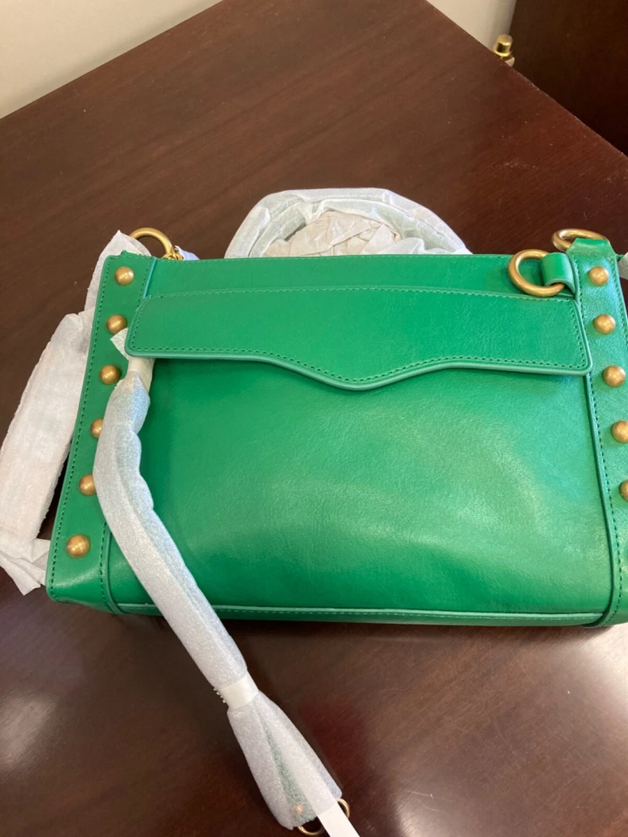 REBECCA MINKOFF M.A.B. Leather Studded Crossbody Bag Envy