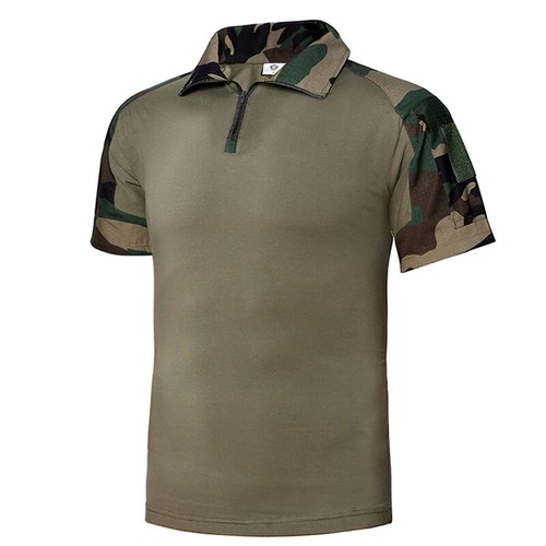 Tactical Shirt Short Sleeve Combat Shirt Top Camo Airsoft Paintball Army Hunting - Photo 1/29