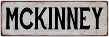 MCKINNEY Vintage Look Rustic Metal Sign City State 106180041185