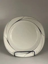 Mikasa Fine China L5806 Caviar Salad Plate 7 7/8 in White Black Gray