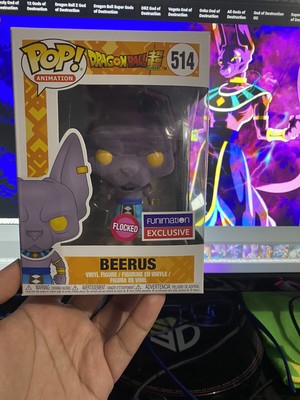 flocked beerus funko pop funimation
