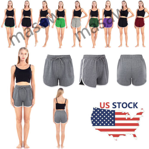 Women's Running Sweat Shorts Casual Workout High Waist Drawstring ShortsW/Pocket