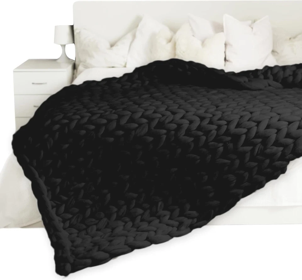 Коренастый вязаный шениль плед 50 x 60 уютный для гостиной диван, диван домашний декор - Изображение 3 из 4