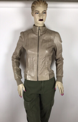 Mackage tan leather women s jacket size S