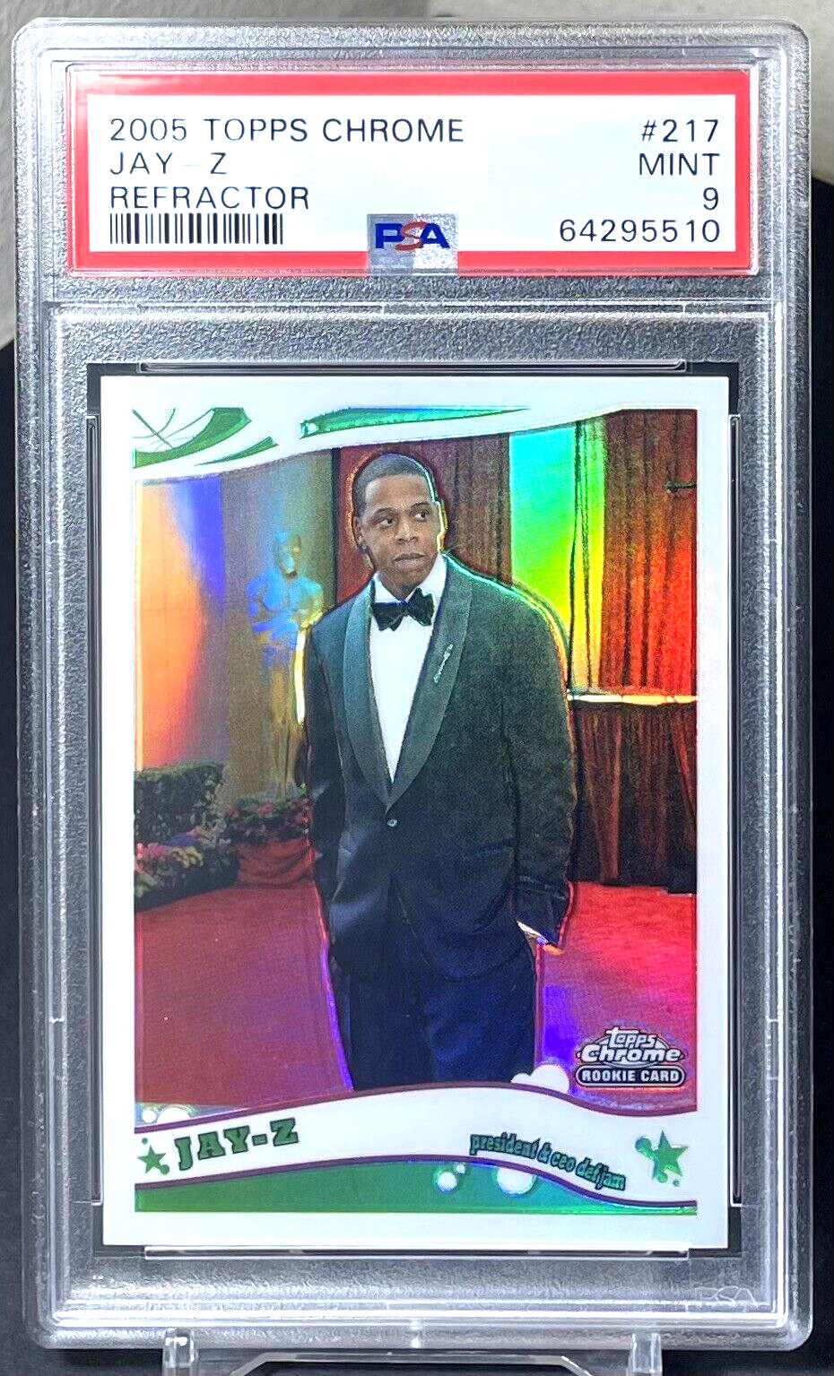 Jay-Z 2005-06 Topps Chrome RC #217 Refractor /999 PSA 9 Rookie Card Brooklyn