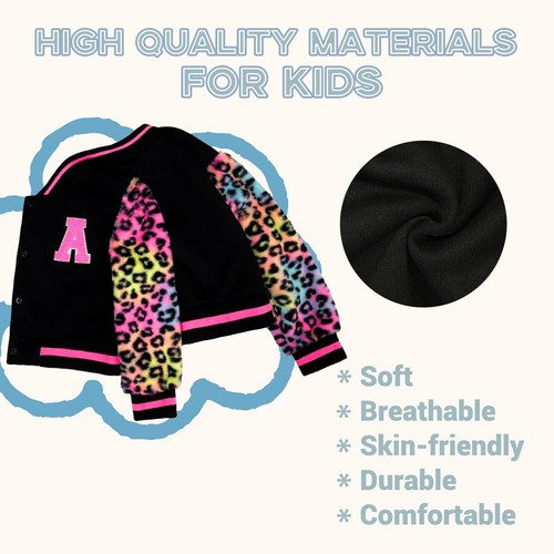 GMMDOMKID Kids Varsity Baseball Jacket Sporty School - Picture 6 of 7