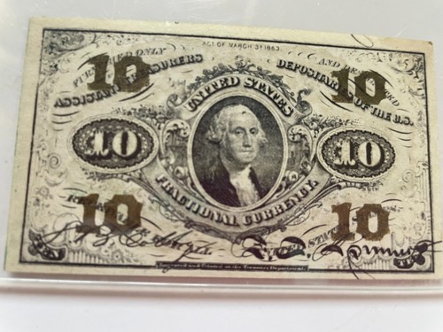 Third Issue 10 Cent Fractional Currency Fr#1256 green back, PCGS MS 62 - Picture 2 of 14