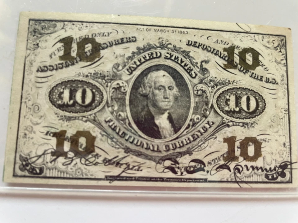 Third Issue 10 Cent Fractional Currency Fr#1256 green back, PCGS MS 62 - Image 2 of 4