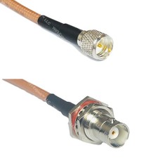 RG400 MINI UHF MALE to BNC FEMALE BIG BULKHEAD RF Cable FAST-SHIP LOT