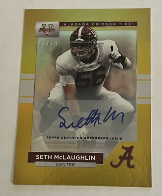 SETH McLAUGHLIN 2023 Bowman U Alabama Gold Autograph /50
