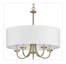 Progress Lighting 5-Light Brushed Bronze Whit...