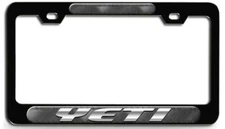 YETI Black Steel License Plate Frame 3D Style, License Tag Holder 