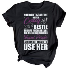 Womens Crazy Bestie Best Friends Day T-Shirt Besties BFF Shirt Friendship #BFD