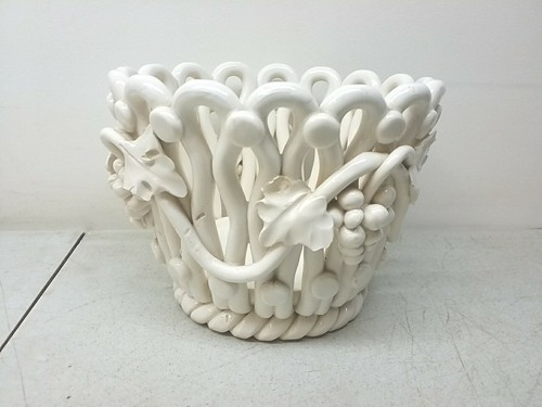 Italian Handmade Ceramic Grape Vine Bowl Vintage Mid Century Collectible Piece - Picture 2 of 19