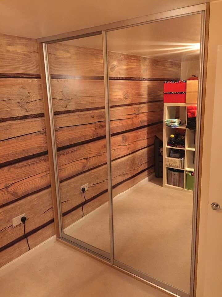 Sliding Wardrobe Mirror Glass Gloss Panel Doors. Made To Measure