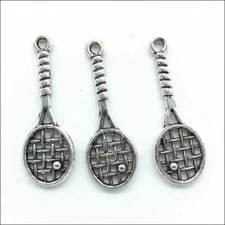 100pcs Tennis racket Tibetan Silver Charms Pendants for Jewelry Making 29*10mm