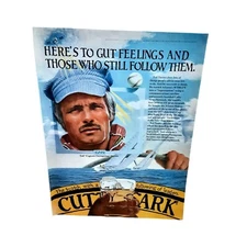 1981 Cutty Sark Scotch with Ted Turner Captain Outragious Original Print Ad