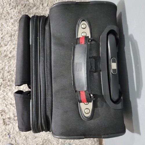 Polo Ralph Lauren Rolling canvas Carry-on Travel Suitcase canvas Luggage Black - Picture 9 of 10