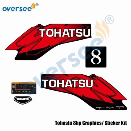 Kit de pegatinas de cubierta superior de 8 HP para calcomanías de motor fueraborda Tohatsu gráficos 8 HP - Imagen 2 de 5