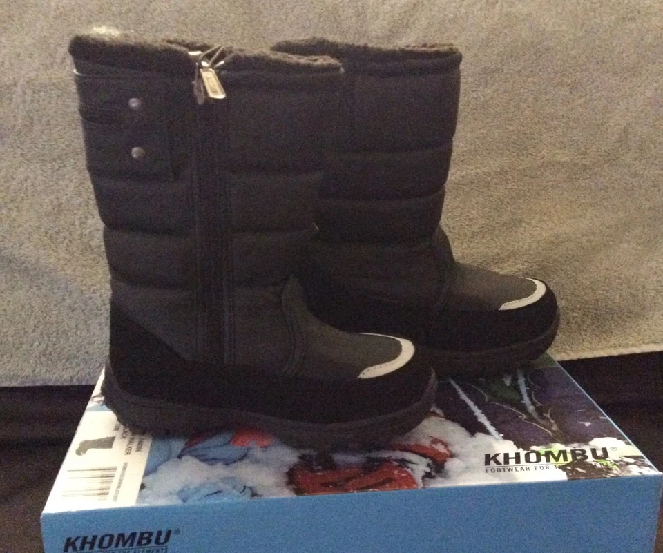 Nova Na Caixa Bota Infantil Khombu Menino Snow Walker Tamanho 10 Impermeável Classificação -20 Graus - Imagem 2 de 4