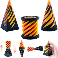 Fidget Toy 3 Pack Spiral Cone 3D Printed for Stress Relief and Relaxation