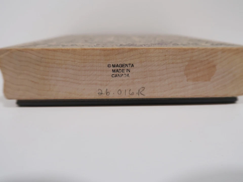 Sello de bloque de madera de goma magenta, azulejo floral Foto 3 de 3