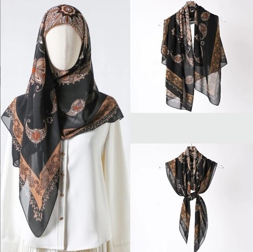 Muslim Chiffon Versatile Scarf High Quality Female Sunscreen Wrap Long Scarf - Picture 8 of 25