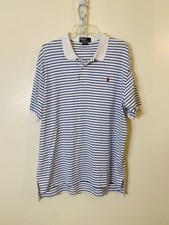 Polo Ralph Lauren striped cotton polo shirt white blue NWOT size XL-XXL