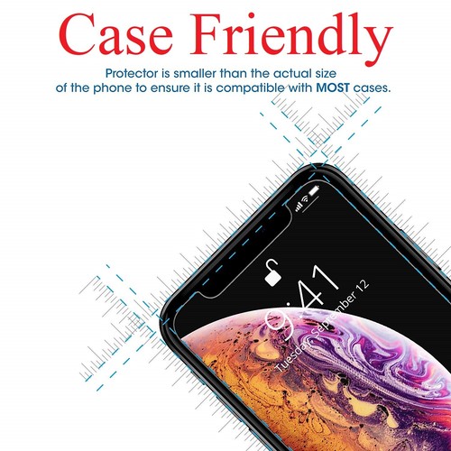 Premium Tempered Glass Screen Protector Cover for iPhone XS Max / 11 Pro Max - Photo 2 sur 6