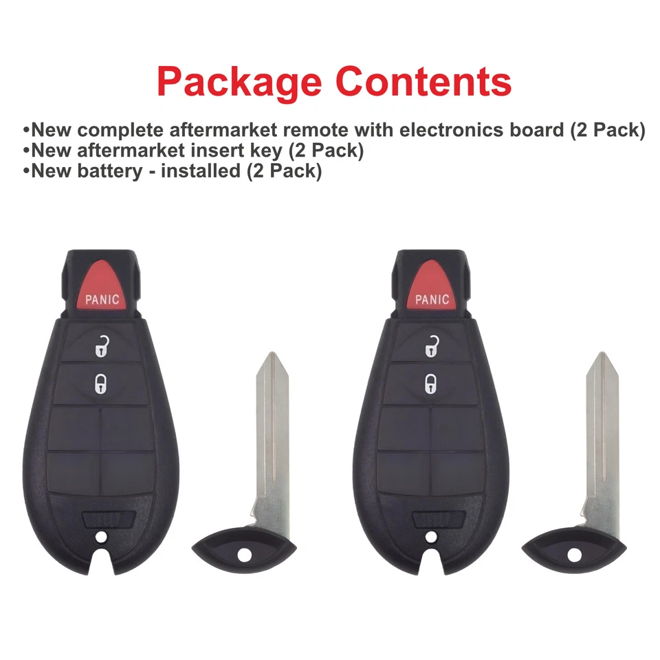 2 para Dodge Ram 1500 2500 3500 2009 2010 2011 2012 mando a distancia de repuesto llavero Foto 4 de 4