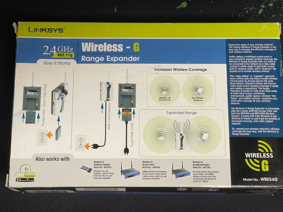 LINKSYS CISCO WRE54G RANGE EXPANDER 2.4GHz 802.1g - Image 2 of 3