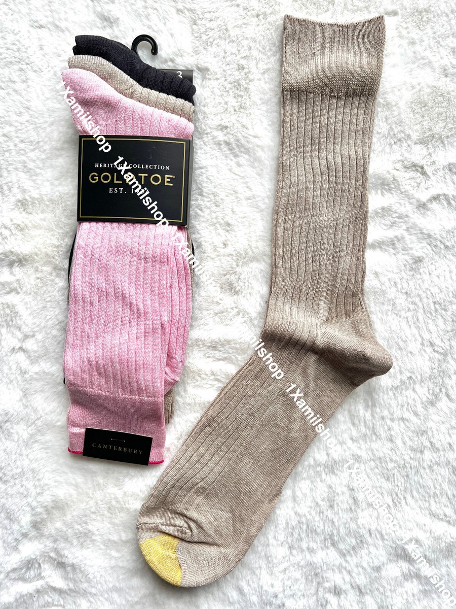 gold toe canterbury dress socks Men's Cotton Ribbed Crew 3 Pairs Assorted Colors spring2026