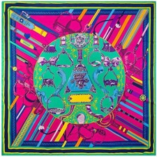 Saddle Print Silk Scarves Twill Bandana Wraps Women Luxury Accessories 1pc Set