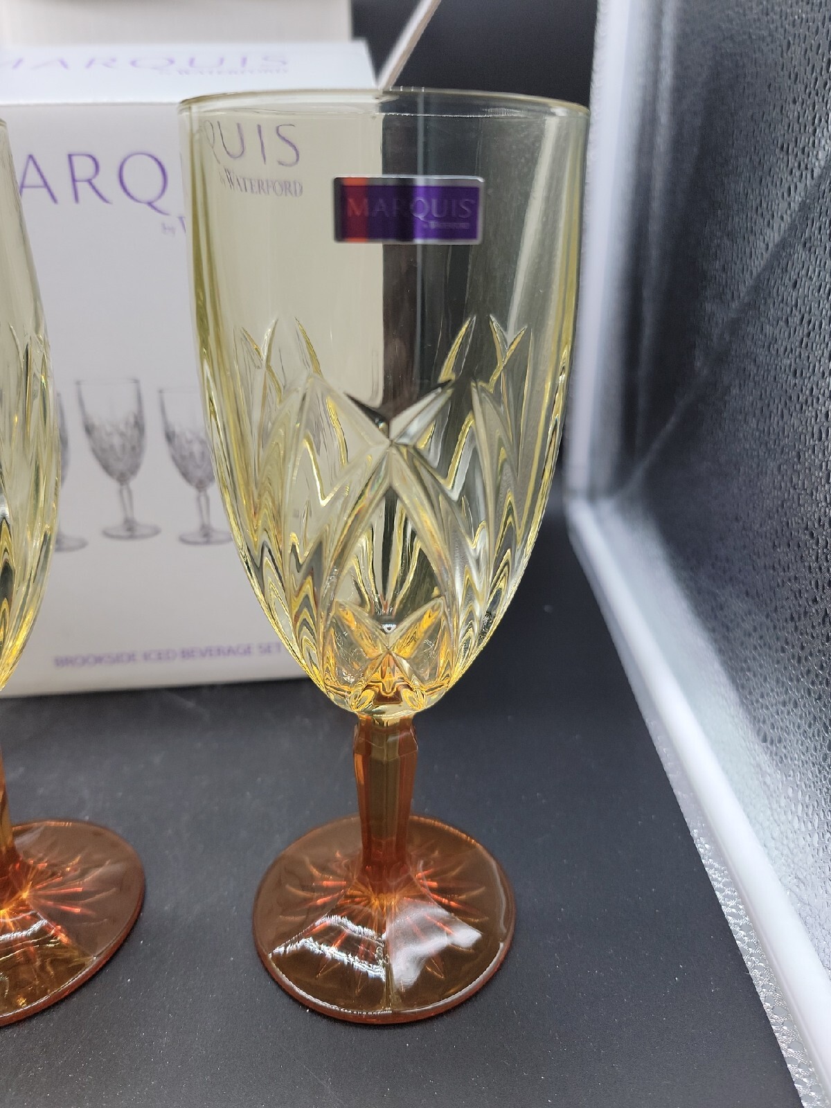 WATERFORD MARQUIS BROOKSIDE ICED BEVERAGE GLASSES New In Box Set of 4